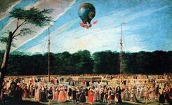 Carnicero: el vuelo del globo en Aranjuez, 1784